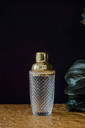 Luxurious 'Gold' Glass Shaker for elegant cocktail mixing - Premium quality shaker for your home bar.