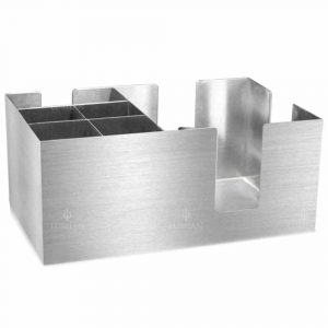 Stylish Stainless Steel Bar Caddy - Angelia Collection - Organize Your Bar in Style with this Inox Caddy - Perfect Addition to Your Home Bar Setup