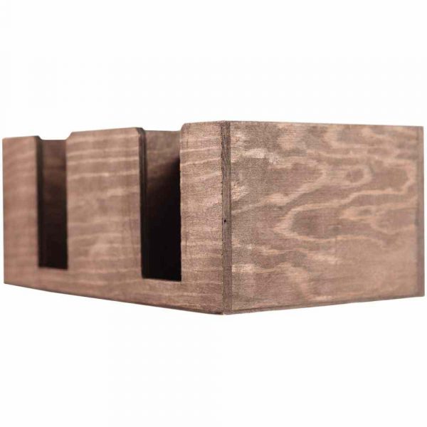 Premium Madeira Bar Caddy with 6 Compartments, 25x15x11cm - Organize Your Bar in Style!