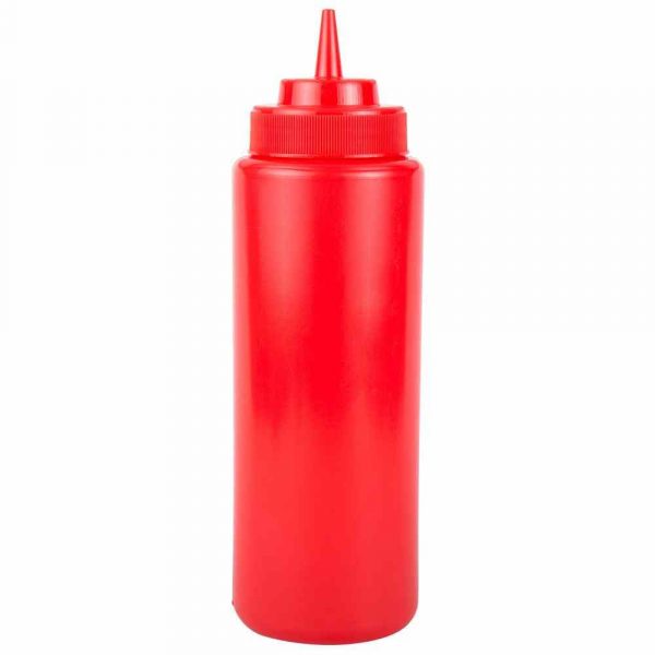 High-Quality 95cl Red Plastic Bottle with Lid - Convenient and Durable Storage Solution for Beverages