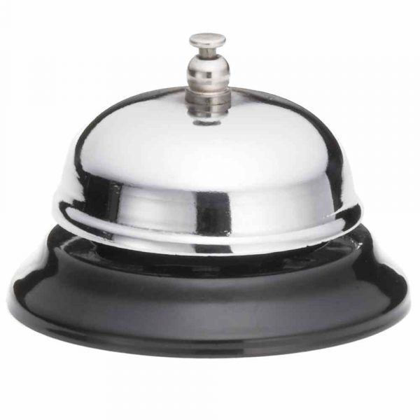 Modern and elegant 7.5cm silver and black bell, perfect for decorating your space. Buy now for a touch of sophistication.