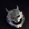 Silver Japanese Yokai Strainer 1 - Exquisite handmade silver strainer inspired by mythical creatures, perfect for tea enthusiasts.