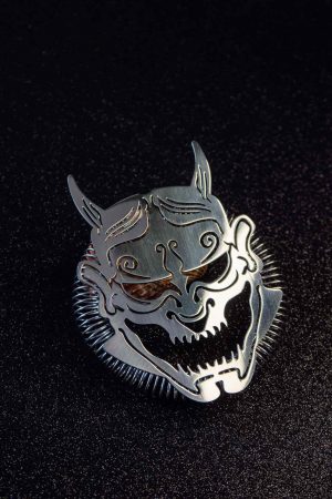 Silver Japanese Yokai Strainer 1 - Exquisite handmade silver strainer inspired by mythical creatures, perfect for tea enthusiasts.