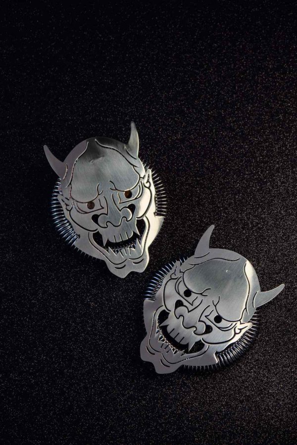 Silver Japanese Yokai Strainer 2: Exquisite handcrafted silver strainer inspired by traditional Japanese folklore. Buy now for a touch of elegance!
