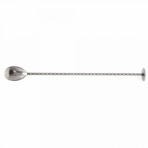 Stylish 28cm Bar Spoon with Inox Muddler for Mixing Cocktails - Premium Quality Stainless Steel Tool for Bartenders and Home Bars
