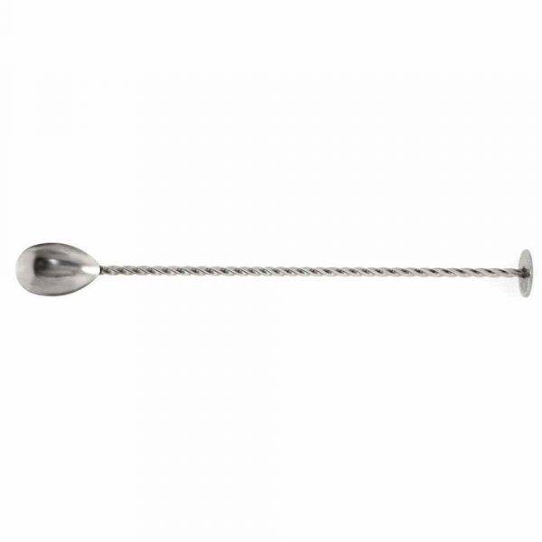 Stylish 28cm Bar Spoon with Inox Muddler for Mixing Cocktails - Premium Quality Stainless Steel Tool for Bartenders and Home Bars