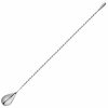Shiny silver teardrop bar spoon measuring 40cm, perfect for mixing cocktails in style.