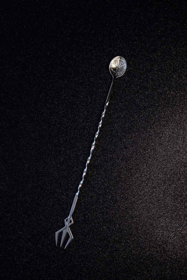 Stylish Trident Bar Spoon for Mixing Cocktails - Premium Quality Stainless Steel Barware Tool for Home Bartending - Buy Online Now!