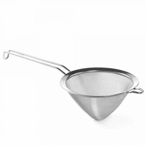 Durable stainless steel conical strainer wire mesh, 160 x 415mm size, ideal for efficient kitchen food preparation.