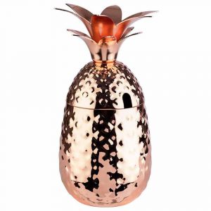 Premium 45.5CL Copper Pineapple Cup with Straw - Elegant and Stylish Drinkware for Home or Parties - Durable and Eye-Catching Design