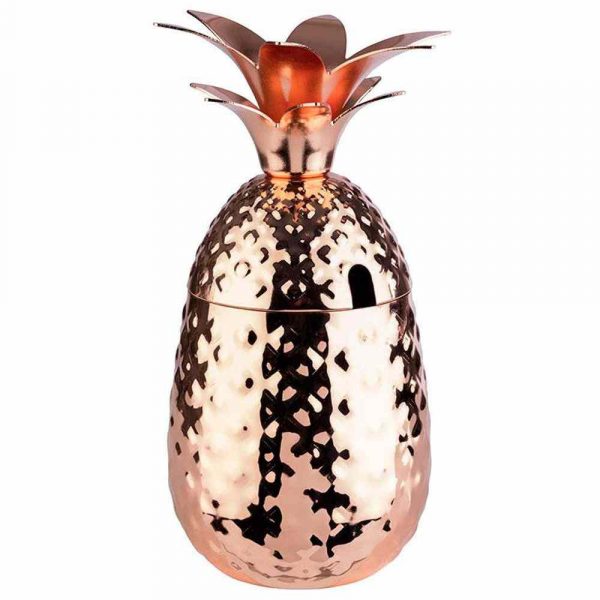 Premium 45.5CL Copper Pineapple Cup with Straw - Elegant and Stylish Drinkware for Home or Parties - Durable and Eye-Catching Design