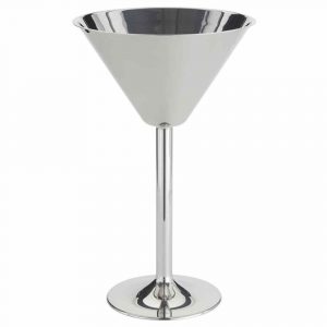 Premium Stainless Steel Martini Cups Set 40cl for Serving Cocktails in Style - Durable & Elegant Barware Collection
