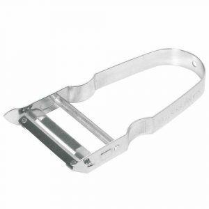 Effortlessly peel fruits and vegetables with the Quick Cross Peeler S/S - a durable stainless steel kitchen essential for fast food prep.