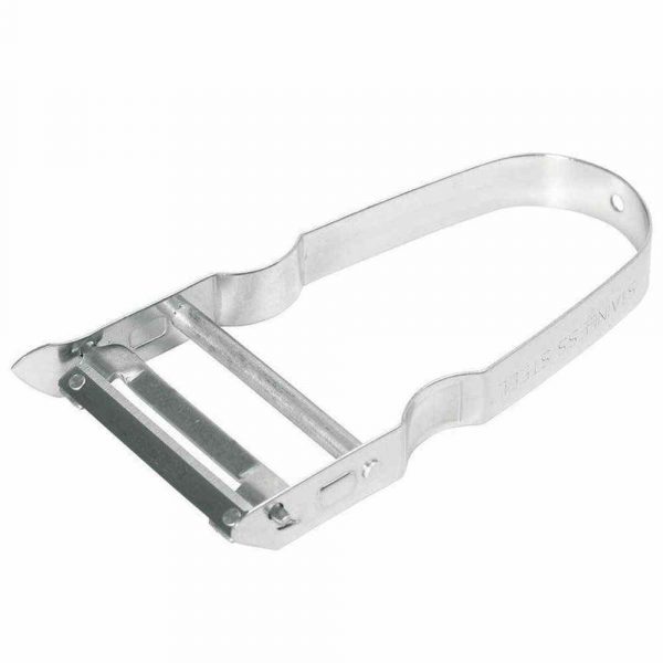 Effortlessly peel fruits and vegetables with the Quick Cross Peeler S/S - a durable stainless steel kitchen essential for fast food prep.
