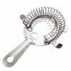 Sleek Silver Hawthorne Strainer with 4 Prongs for Precise Cocktail Making - Premium Bar Tool for Professional Mixologists