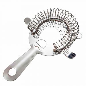 Sleek Silver Hawthorne Strainer with 4 Prongs for Precise Cocktail Making - Premium Bar Tool for Professional Mixologists