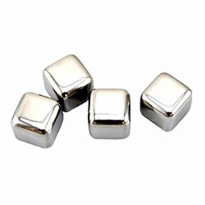 Premium Stainless Steel Ice Cubes Set of 4 - Chill your drinks in style with this durable and stylish ice cube collection.