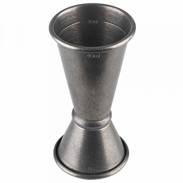 Stylish Japanese Jigger 20/40ml S/S Antique for Precise Mixology - Premium Stainless Steel Bar Tool for Cocktails