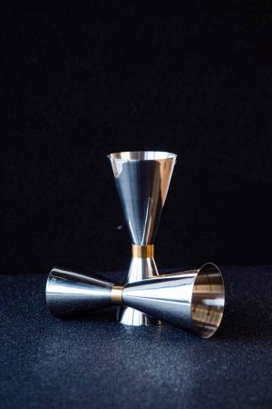 30/60 silver vase with exquisite gold strip detailing for elegant home décor