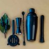 Black matte bar kit - sleek and elegant bartender set for professional mixologists. Perfect for crafting cocktails at home.