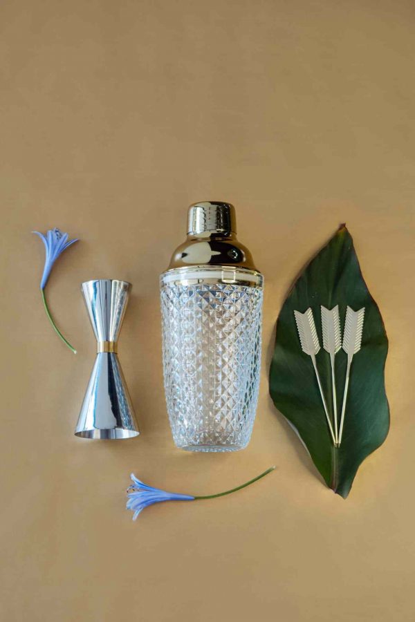 Enhance your home bar with the luxurious Golden Aesthetics Bar Kit for stylish and sophisticated entertaining.