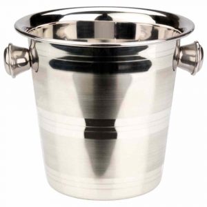 Mini stainless steel ice bucket with knobs, 14cm diameter - perfect for keeping drinks cool in style. Purchase yours today!