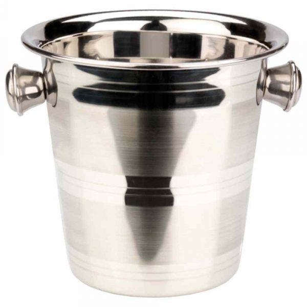 Mini stainless steel ice bucket with knobs, 14cm diameter - perfect for keeping drinks cool in style. Purchase yours today!