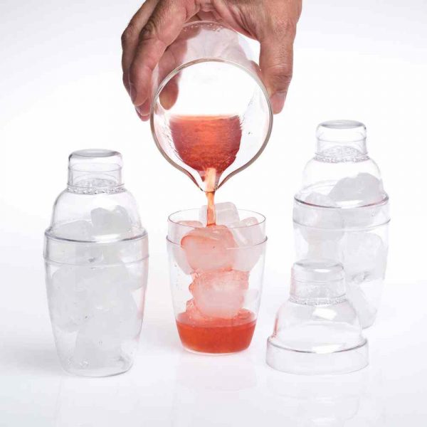 Premium Mini Shaker Set - 3 Pieces Plastic 20cl - Convenient and durable shakers for mixing cocktails and drinks in style