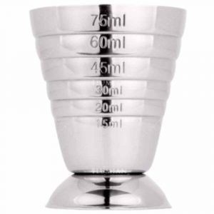 Elevate your mixology game with the Multi-Level Jigger 15-75ml Urano for precise cocktail measurements and sleek design.