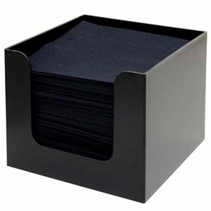 Modern and Sleek Black Napkin Holder 135x135x100mm - Keep your napkins organized in style with this elegant holder. Perfect for any decor!