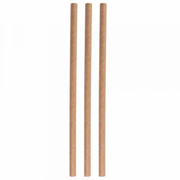 Beige Eco Paper Straws 6x150mm, Pack of 250 - Biodegradable and Sustainable Drinking Straws for Parties and Events