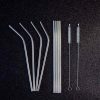 Shiny silver steel straws, eco-friendly and durable, perfect for sipping in style. Say no to single-use plastic with these reusable straws!