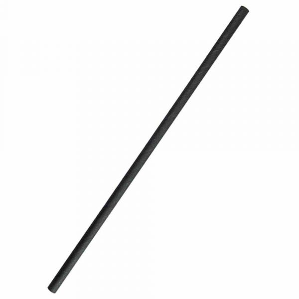 Reusable eco-friendly black paper straws, pack of 200, 6mm diameter - perfect for parties and events.