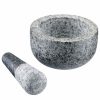 Premium 13.1cm Natural Granite Pestle and Mortar for Effortless Grinding - Durable Kitchen Essential for Gourmet Cooking