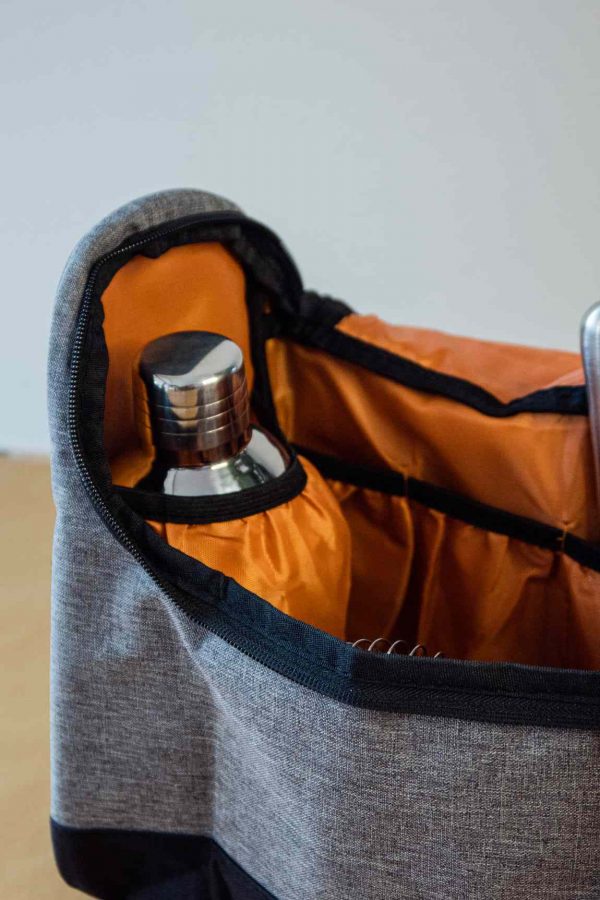 Premium Gray Bartender Tool Bag for Professional Mixologists - Durable and Stylish Organizer for Bar Accessories