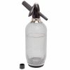 Silver mesh soda siphon 1L, elegant design for sparkling beverages, durable construction, perfect for home or bar use.
