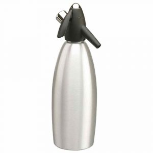Premium 1L Stainless Steel Silver Soda Siphon - Elegant design for creating fizzy drinks at home - Buy now for a touch of luxury!