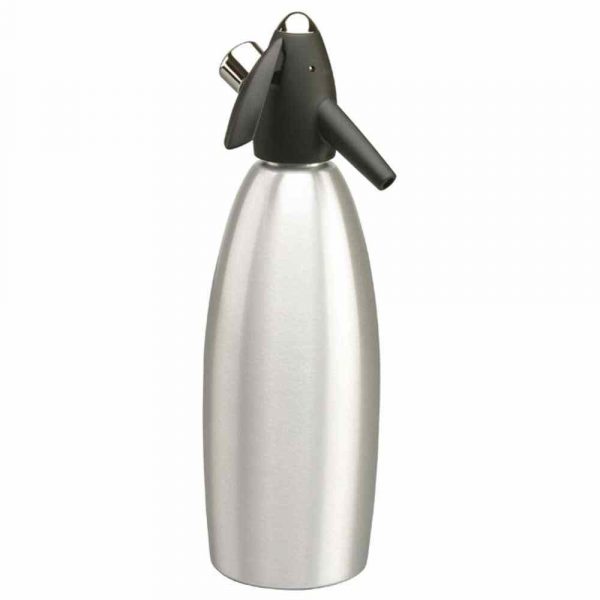 Premium 1L Stainless Steel Silver Soda Siphon - Elegant design for creating fizzy drinks at home - Buy now for a touch of luxury!