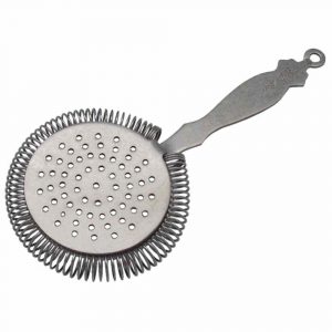 Vintage stainless steel strainer with sprung design, ideal for bartending - The Bars collection.